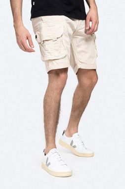 Bavlnené šortky Alpha Industries Crew Short 176203.578-cream, béžová farba