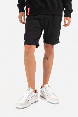 Bavlnené šortky Alpha Industries Kerosene Short 176204.03-black, čierna farba