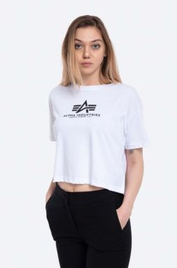 Bavlnené tričko Alpha Industries Basic T COS 116050.09-white, biela farba