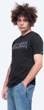 Bavlnené tričko Alpha Industries Embroidery Heavy Tee 116573.95-black, čierna farba, s nášivkou