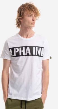 Bavlnené tričko Alpha Industries 118511.09-white, biela farba, s potlačou