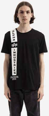 Bavlnené tričko Alpha Industries Defense T 198512.03-black, čierna farba, s potlačou