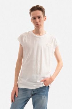 Bavlnené tričko Alpha Industries 118530.626-white, biela farba, jednofarebné