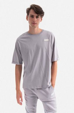 Bavlnené tričko Alpha Industries 118532.643-grey, pánske, šedá farba, jednofarebné