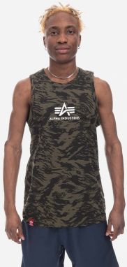 Bavlnené tričko Alpha Industries Basic Tank Camo 126566C.634-green, zelená farba