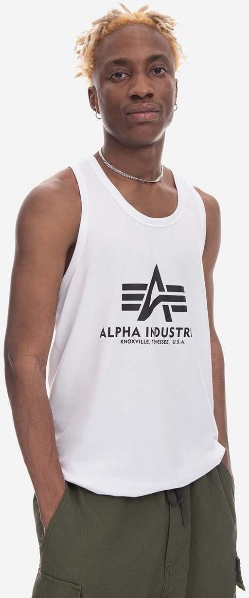 Bavlnené tričko Alpha Industries Basic Tank 116513.09-white, biela farba