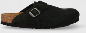 Semišové šľapky Birkenstock dámske, čierna farba