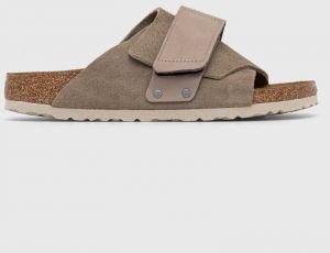 Semišové šľapky Birkenstock dámske, šedá farba