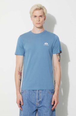 Bavlnené tričko Alpha Industries Basic T Small Logo 188505.538, pánsky, jednofarebné