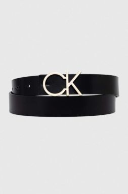 Obojstranný kožený opasok Calvin Klein dámsky, čierna farba