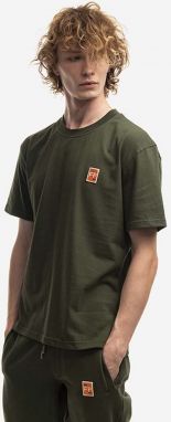Bavlnené tričko Filling Pieces Tee Lux 88113732066-GREEN, zelená farba, jednofarebné
