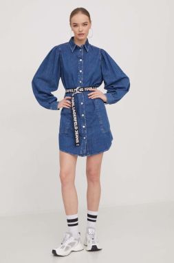 Rifľové šaty Karl Lagerfeld Jeans mini, rovný strih