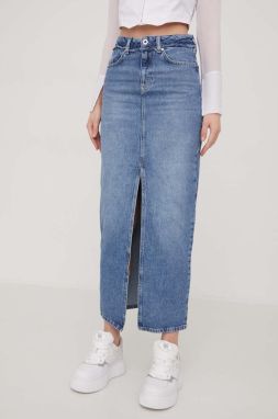Rifľová sukňa Karl Lagerfeld Jeans maxi, rovný strih