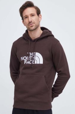 Bavlnená mikina The North Face Drew Peak Hoodie pánska, hnedá farba, s kapucňou, s nášivkou, NF00AHJYI0I1