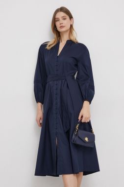 Šaty Lauren Ralph Lauren tmavomodrá farba, maxi, áčkový strih