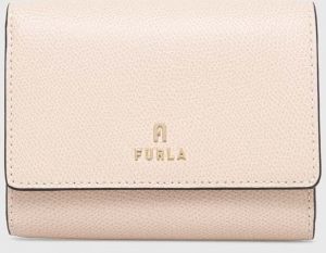 Kožená peňaženka Furla Camelia dámska, béžová farba