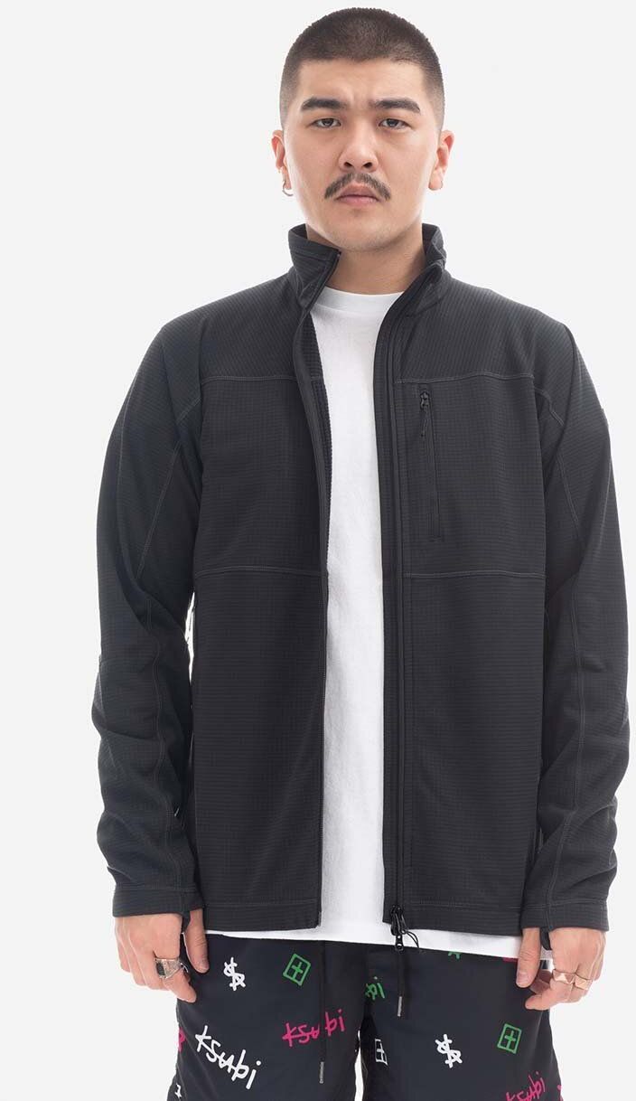 Mikina Fjallraven Abisko Lite Fleece Jacket M F86971 550 pánska, čierna farba, jednofarebná