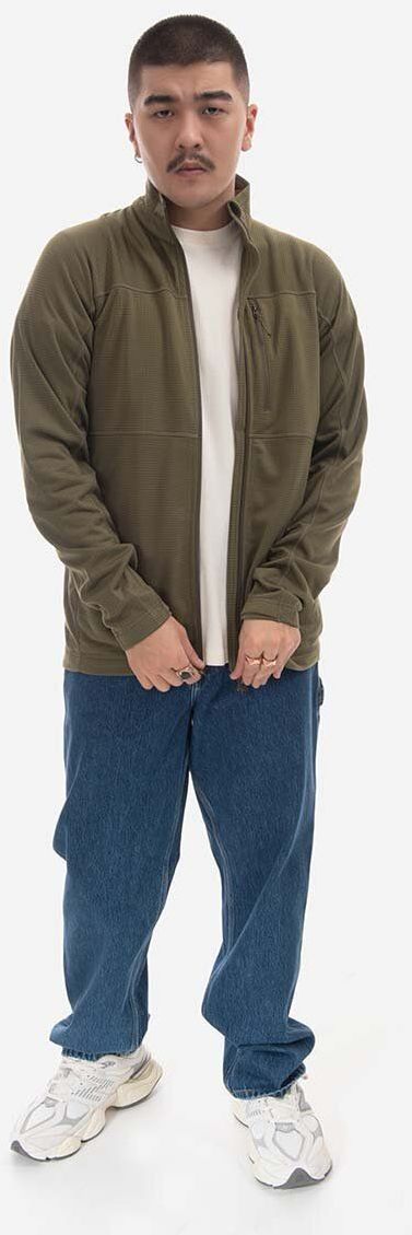 Mikina Fjallraven Lite Fleece Jacket Abisko M F86971 620 pánska, zelená farba, jednofarebná