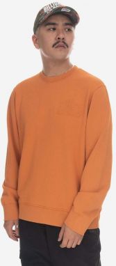Bavlnená mikina Wood Hugh Embossed Sweatshirt 12315602-2474 ABRICOT ORANGE pánska, oranžová farba, jednofarebná
