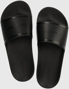 Šľapky Calvin Klein POOL SLIDE RUBBER dámske, čierna farba, HW0HW02000