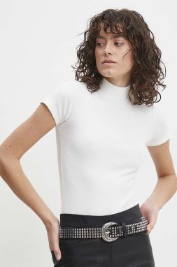 Bavlnené tričko Answear Lab 2-pak dámsky, čierna farba, s polorolákom