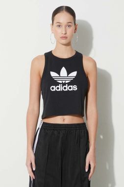 Top adidas Originals Trefoil Tank dámsky, čierna farba, IU0067