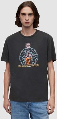 Bavlnené tričko AllSaints Dimension pánske, čierna farba, s potlačou