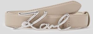 Kožený opasok Karl Lagerfeld dámsky, béžová farba