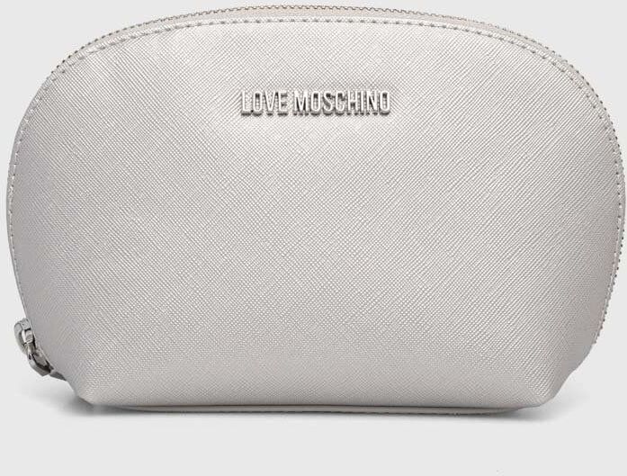 Kozmetická taška Love Moschino strieborná farba