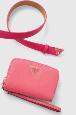 Peňaženka a opasok Guess ružová farba
