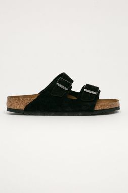 Semišové šľapky Birkenstock Arizona pánske, čierna farba