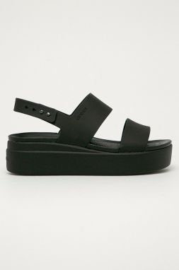 Sandále Crocs Brooklyn Low Wedge W dámske, čierna farba, 206453