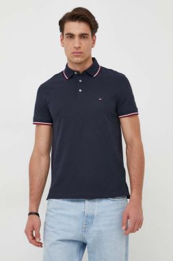 Polo tričko Tommy Hilfiger pánsky, tmavomodrá farba, jednofarebný