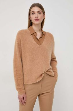 Vlnený sveter Marella dámsky, hnedá farba