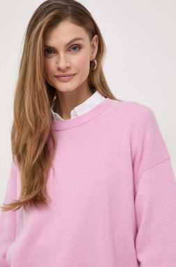Vlnený sveter Weekend Max Mara dámsky, ružová farba