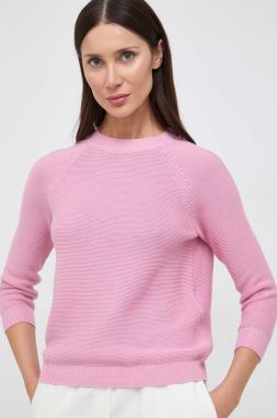 Bavlnený sveter Weekend Max Mara ružová farba, tenký