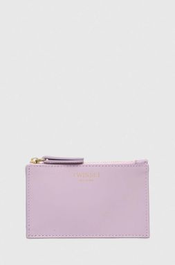 Kožená peňaženka Twinset dámsky, fialová farba