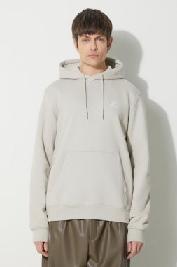 Mikina adidas Originals Trefoil Essentials Hoody pánska, šedá farba, s kapucňou, s nášivkou, IR7785