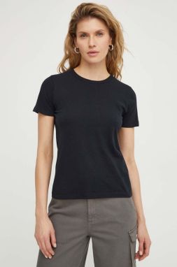 Bavlnené tričko American Vintage dámsky, čierna farba