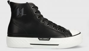 Kožené tenisky Karl Lagerfeld KAMPUS MAX KL pánske, čierna farba, KL50450