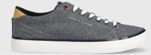 Tenisky Tommy Hilfiger TH HI VULC LOW CHAMBRAY pánske, tmavomodrá farba, FM0FM04945