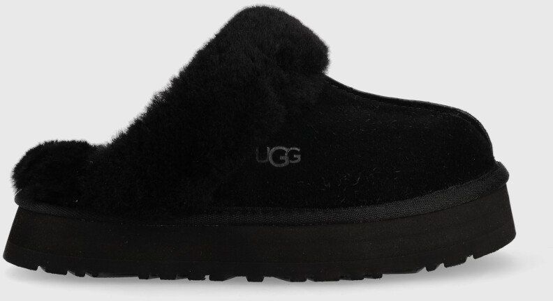 Kožené papuče UGG Disquette W Disquette čierna farba, 1122550.BLK