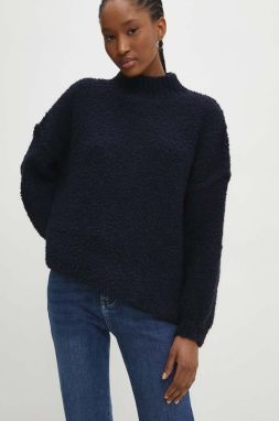 Vlnený sveter Answear Lab tmavomodrá farba, teplý