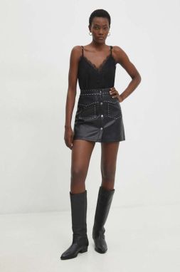 Sukňa Answear Lab čierna farba, mini, rovný strih