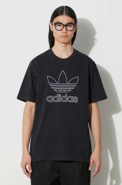 Bavlnené tričko adidas Originals Trefoil Tee pánske, čierna farba, s potlačou, IU2347