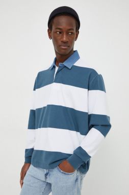 Bavlnené tričko s dlhým rukávom Abercrombie & Fitch biela farba, vzorovaný