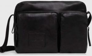 Kožená taška AllSaints čierna farba
