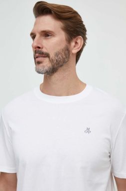 Bavlnené tričko Marc O'Polo 2-pak pánsky, biela farba, jednofarebný