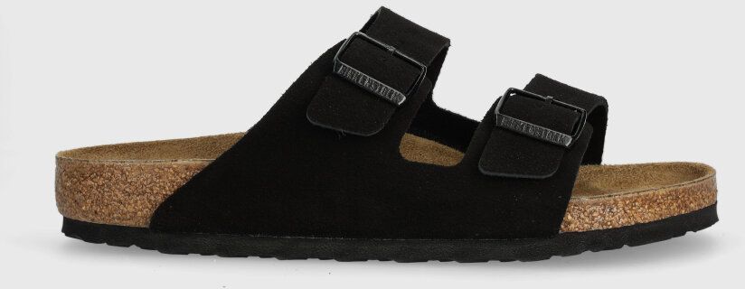 Semišové šľapky Birkenstock Arizona pánske, čierna farba, 1027152