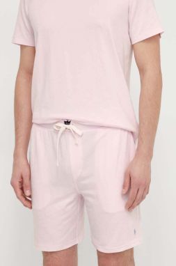 Pyžamové šortky Polo Ralph Lauren pánske, ružová farba, jednofarebná